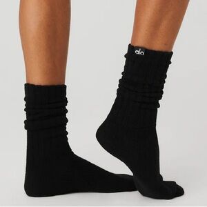NEW ALO Unisex Scrunch Sock Black SIZE M